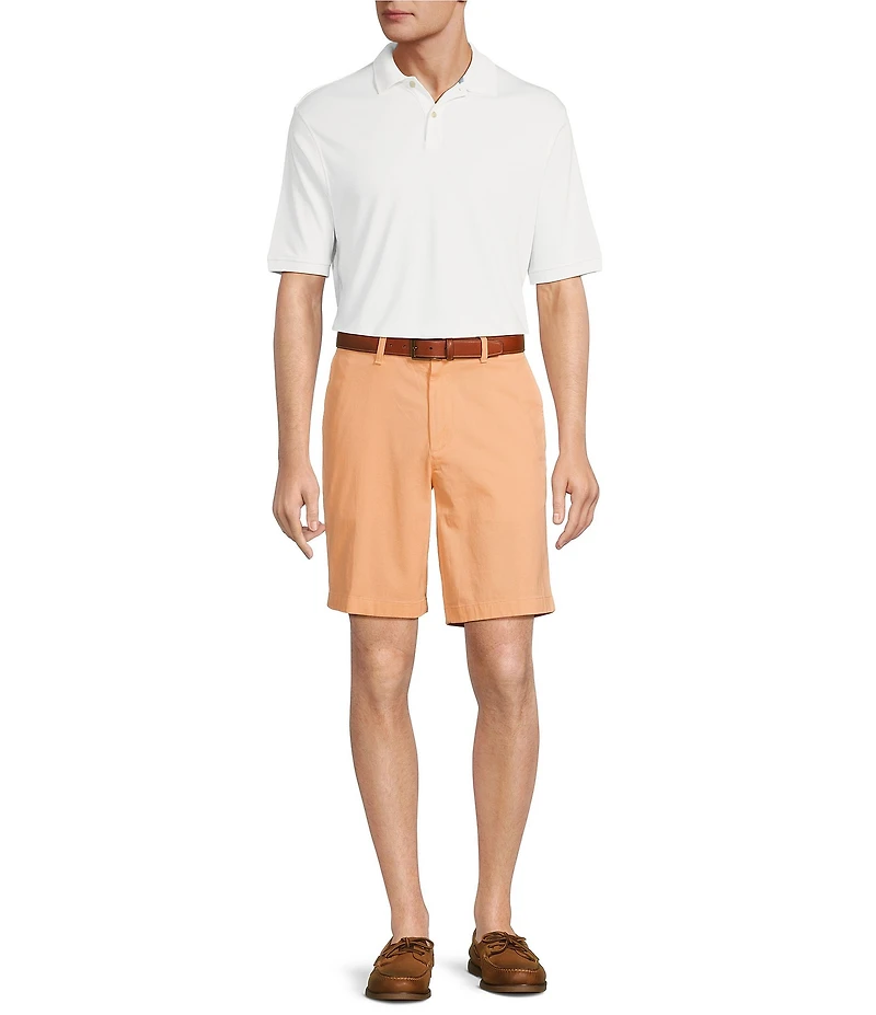 Roundtree & Yorke Big & Tall Flat Front Washed Chino 9-11#double; Inseam Shorts