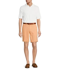 Roundtree & Yorke Big & Tall Flat Front Washed Chino 9-11#double; Inseam Shorts