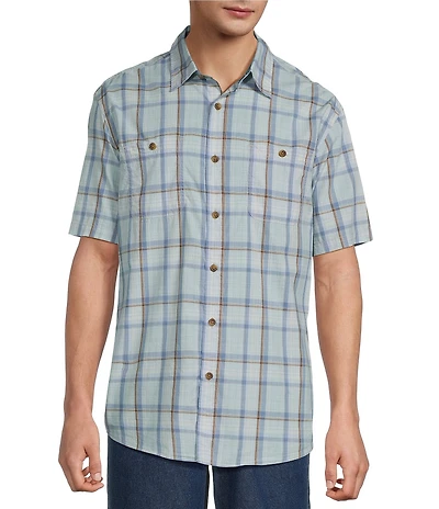 Roundtree & Yorke Big & Tall Large Plaid Short Sleeve Sport Shirt