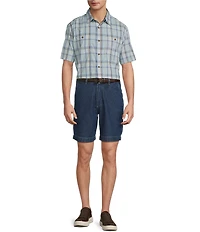 Roundtree & Yorke Big & Tall Large Plaid Short Sleeve Sport Shirt