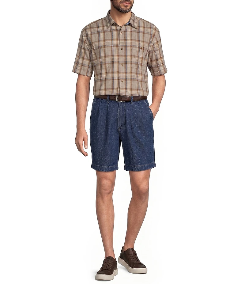 Roundtree & Yorke Big & Tall Large Plaid Short Sleeve Sport Shirt
