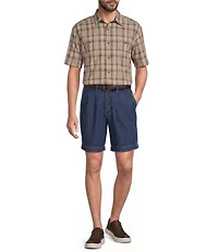 Roundtree & Yorke Big & Tall Large Plaid Short Sleeve Sport Shirt