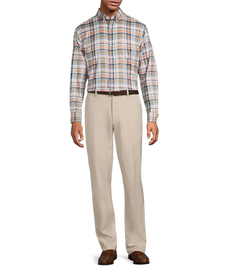 Roundtree & Yorke Big & Tall Long Sleeve Large Plaid Oxford Sport Shirt