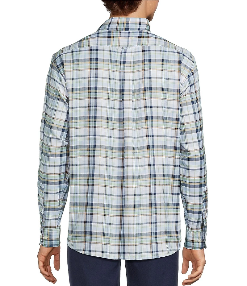 Roundtree & Yorke Big & Tall Long Sleeve Large Plaid Oxford Sport Shirt