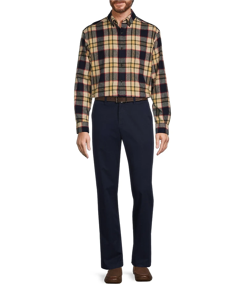 Roundtree & Yorke Big & Tall Long Sleeve Large Plaid Portuguese Flannel Sport Shirt