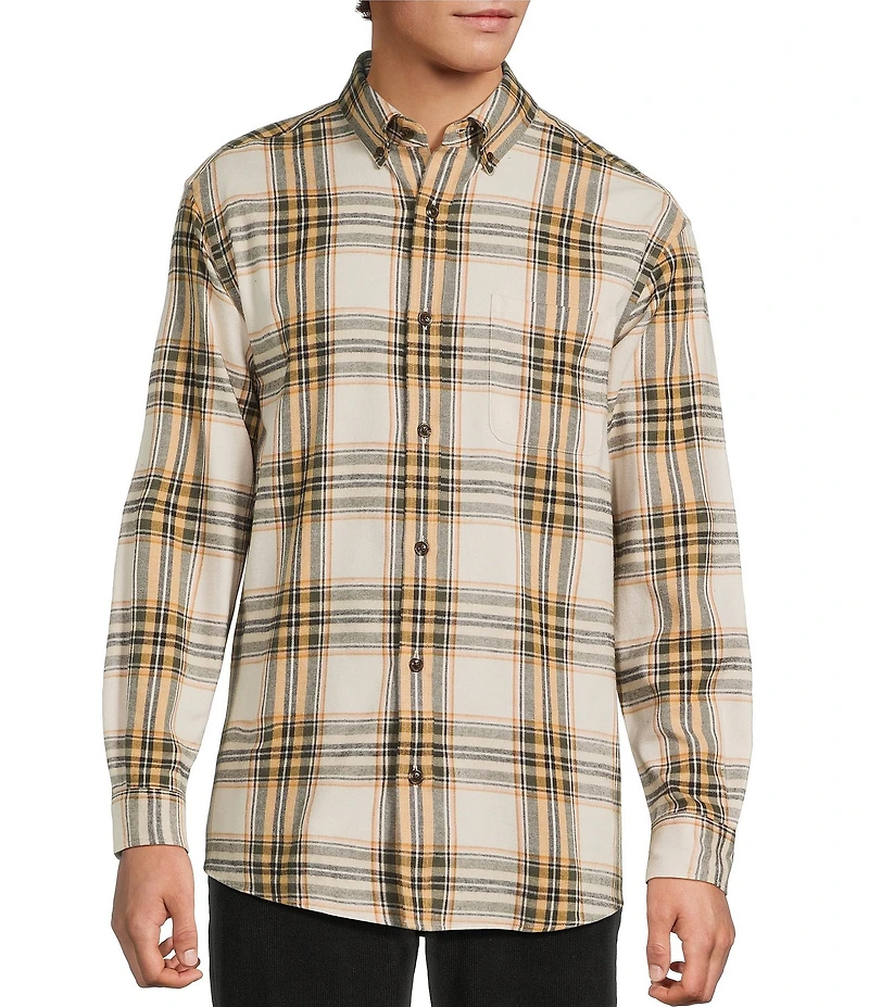 Roundtree & Yorke Big & Tall Long Sleeve Large Plaid Portuguese Flannel Sport Shirt