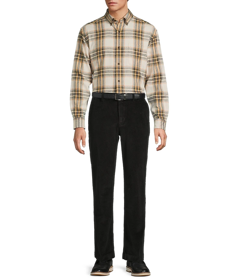 Roundtree & Yorke Big & Tall Long Sleeve Large Plaid Portuguese Flannel Sport Shirt