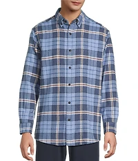 Roundtree & Yorke Big & Tall Long Sleeve Large Plaid Portuguese Flannel Sport Shirt