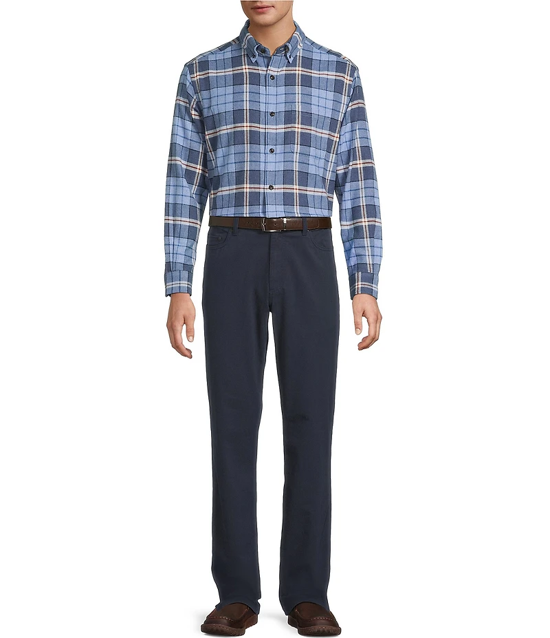 Roundtree & Yorke Big & Tall Long Sleeve Large Plaid Portuguese Flannel Sport Shirt