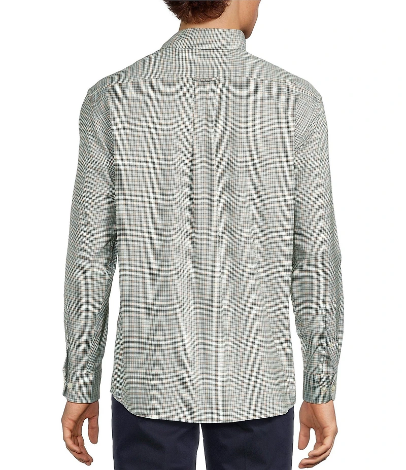 Roundtree & Yorke Big & Tall Long Sleeve Medium Plaid Oxford Sport Shirt