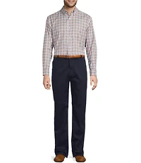 Roundtree & Yorke Big & Tall Long Sleeve Medium Plaid Oxford Sport Shirt