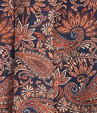 Roundtree & Yorke Big & Tall Long Sleeve Paisley Print Oxford Sport Shirt