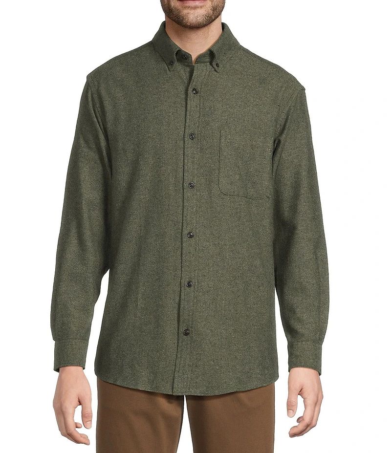 Roundtree & Yorke Big & Tall Long Sleeve Solid Portuguese Flannel Sport Shirt