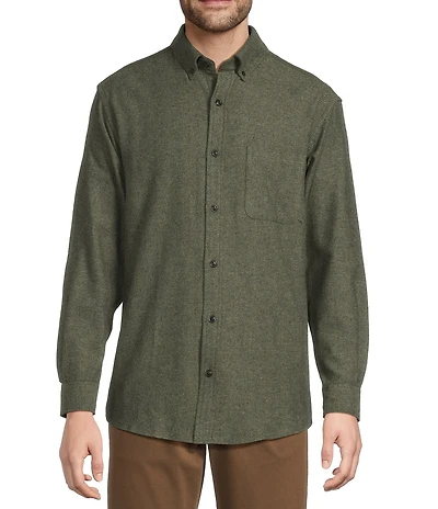 Roundtree & Yorke Big & Tall Long Sleeve Solid Portuguese Flannel Sport Shirt