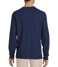 Roundtree & Yorke Big & Tall Long Sleeve Solid Waffle Henley Shirt