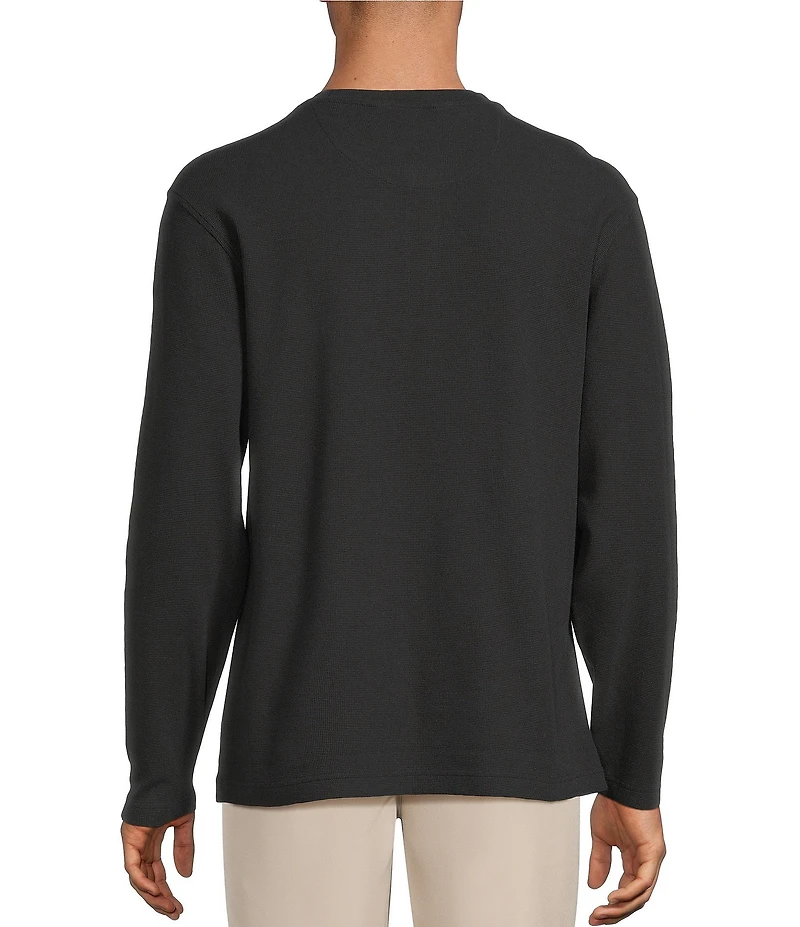 Roundtree & Yorke Big & Tall Long Sleeve Solid Waffle Henley Shirt