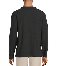 Roundtree & Yorke Big & Tall Long Sleeve Solid Waffle Henley Shirt