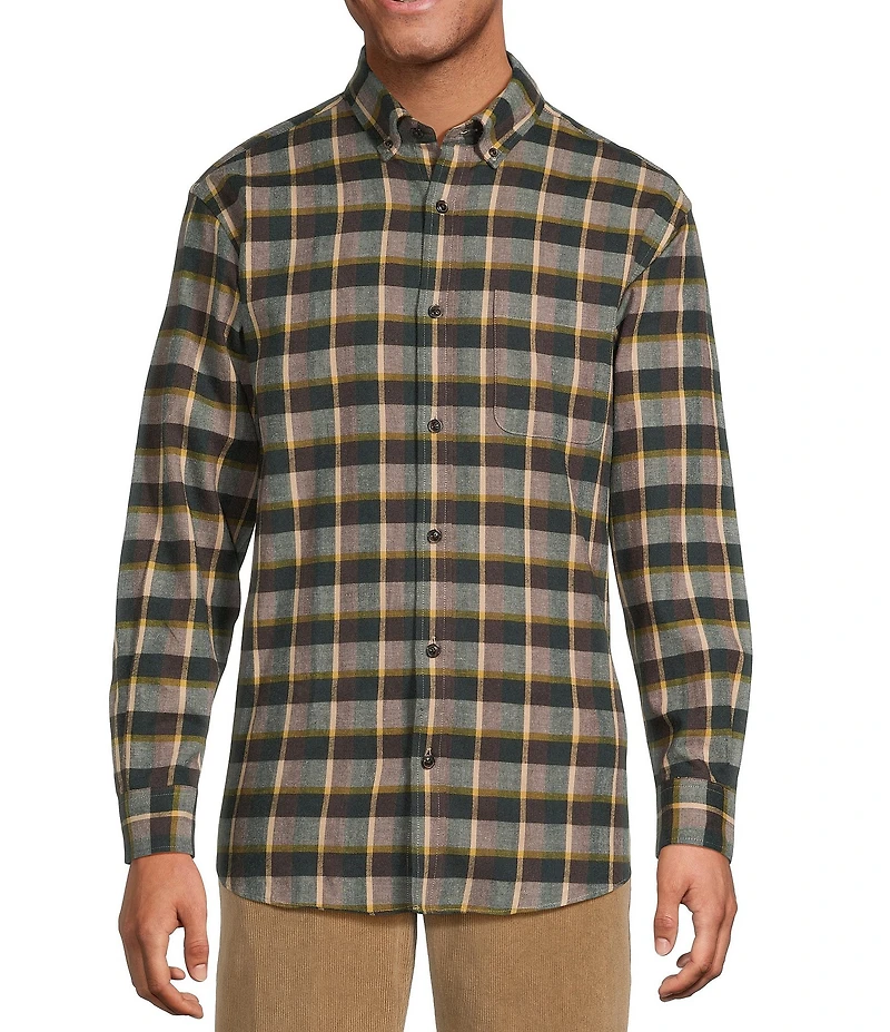 Roundtree & Yorke Big & Tall Medium Plaid Long Sleeve Portuguese Flannel Sport Shirt