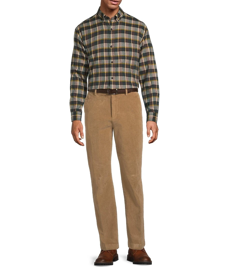 Roundtree & Yorke Big & Tall Medium Plaid Long Sleeve Portuguese Flannel Sport Shirt