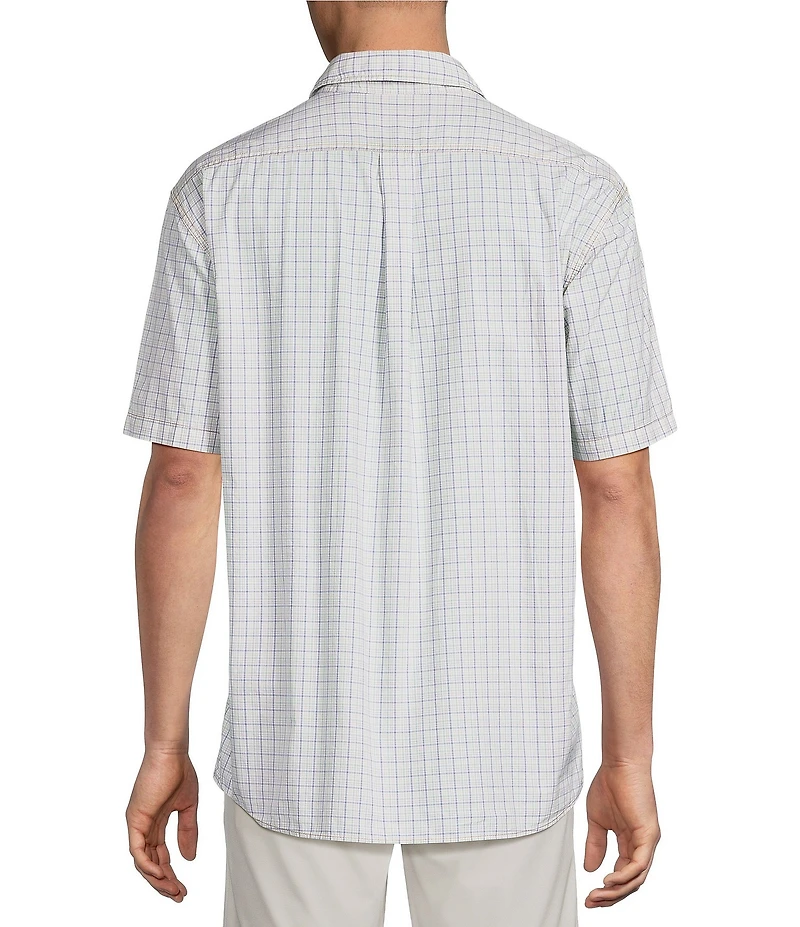 Roundtree & Yorke Big & Tall Mini Plaid Short Sleeve Sport Shirt