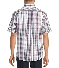 Roundtree & Yorke Big & Tall Non-Iron Short Sleeve Large Plaid Poplin Sport Shirt