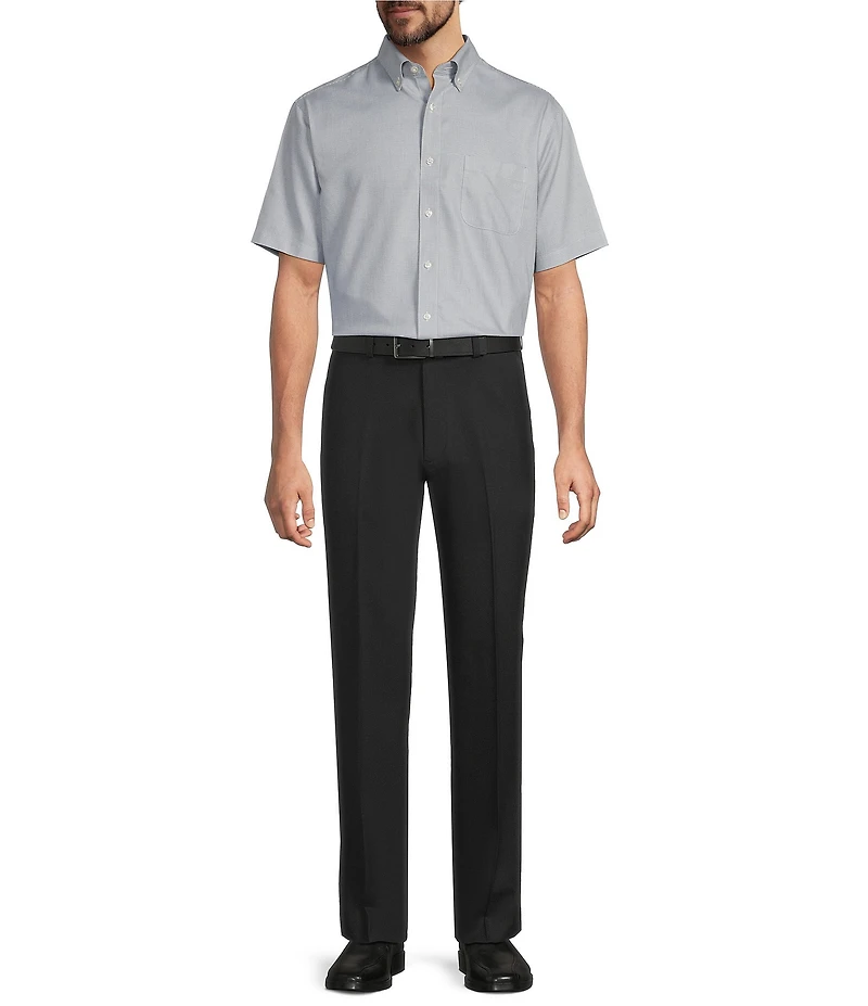 Roundtree & Yorke Big & Tall Non-Iron Short Sleeve Solid Dobby Sport Shirt