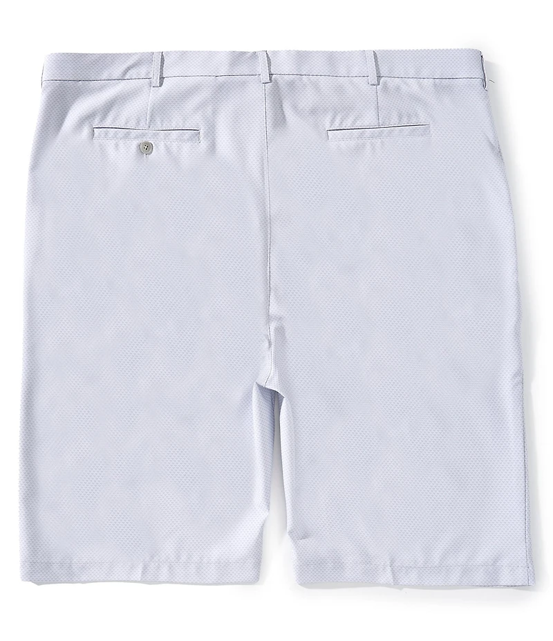 Roundtree & Yorke Big & Tall Performance Classic Fit Flat Front 9#double;-11#double; Tonal Geo Printed Shorts