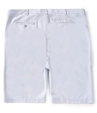 Roundtree & Yorke Big & Tall Performance Classic Fit Flat Front 9#double;-11#double; Tonal Geo Printed Shorts