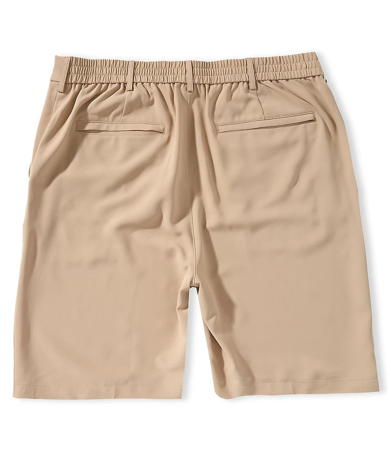Roundtree & Yorke Big & Tall Performance Flat Front Partial E-Waist 7#double; Inseam Shorts