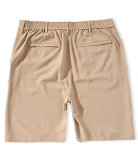 Roundtree & Yorke Big & Tall Performance Flat Front Partial E-Waist 7#double; Inseam Shorts