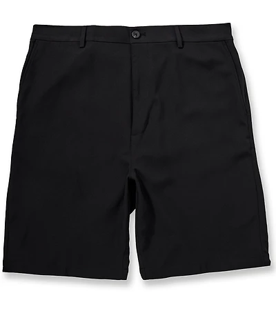 Roundtree & Yorke Big & Tall Performance Flat Front Partial E-Waist 7#double; Inseam Shorts