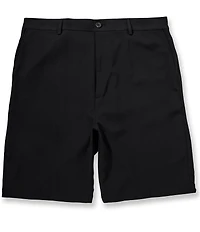 Roundtree & Yorke Big & Tall Performance Flat Front Partial E-Waist 7#double; Inseam Shorts