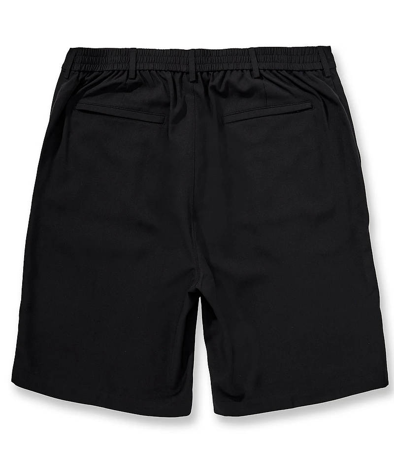 Roundtree & Yorke Big & Tall Performance Flat Front Partial E-Waist 7#double; Inseam Shorts
