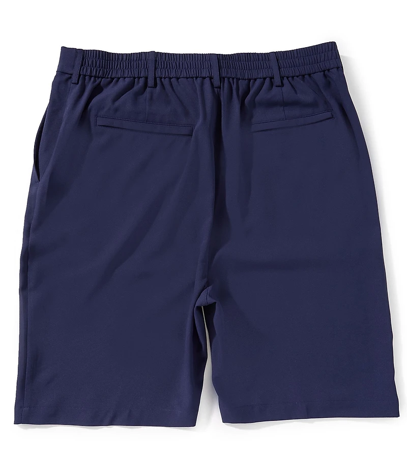 Roundtree & Yorke Big & Tall Performance Flat Front Partial E-Waist 7#double; Inseam Shorts