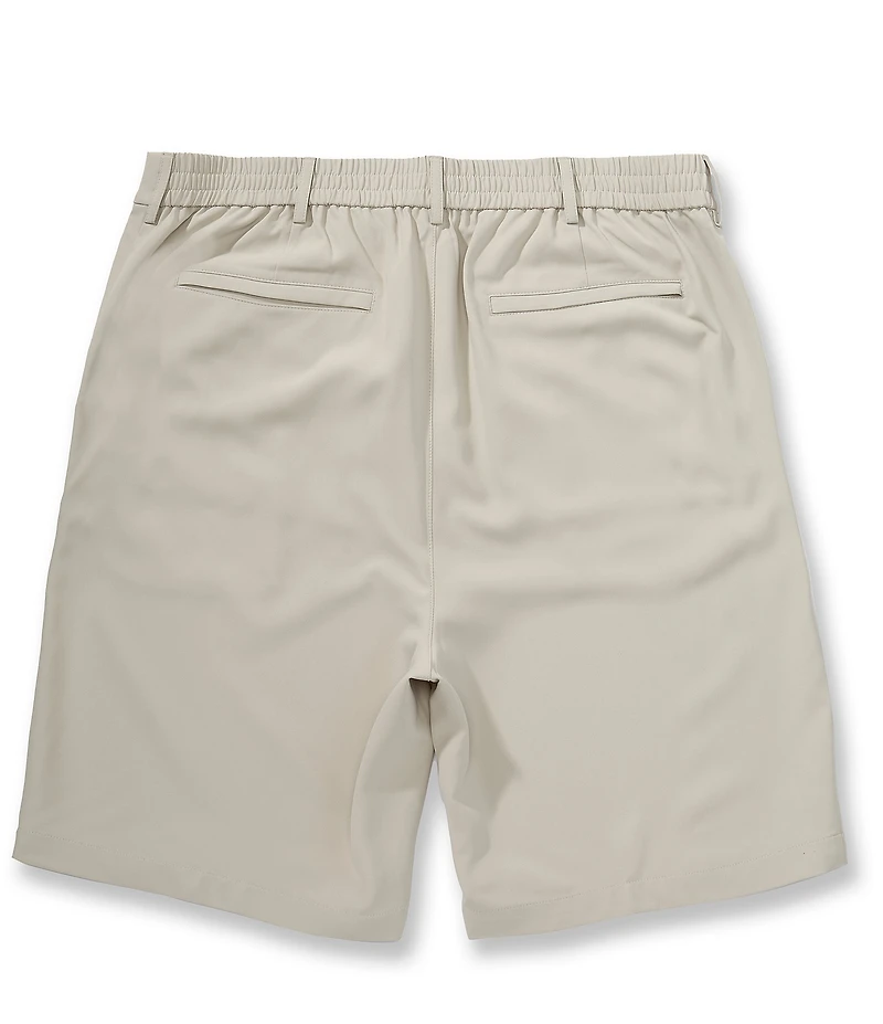 Roundtree & Yorke Big & Tall Performance Flat Front Partial E-Waist 7#double; Inseam Shorts