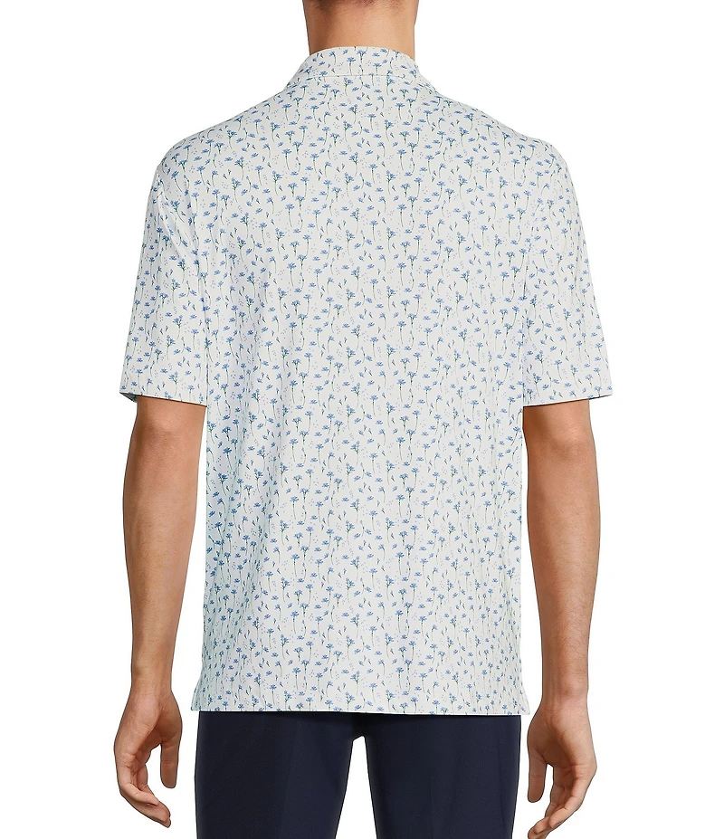 Roundtree & Yorke Big & Tall Performance Floral Print Polo Shirt