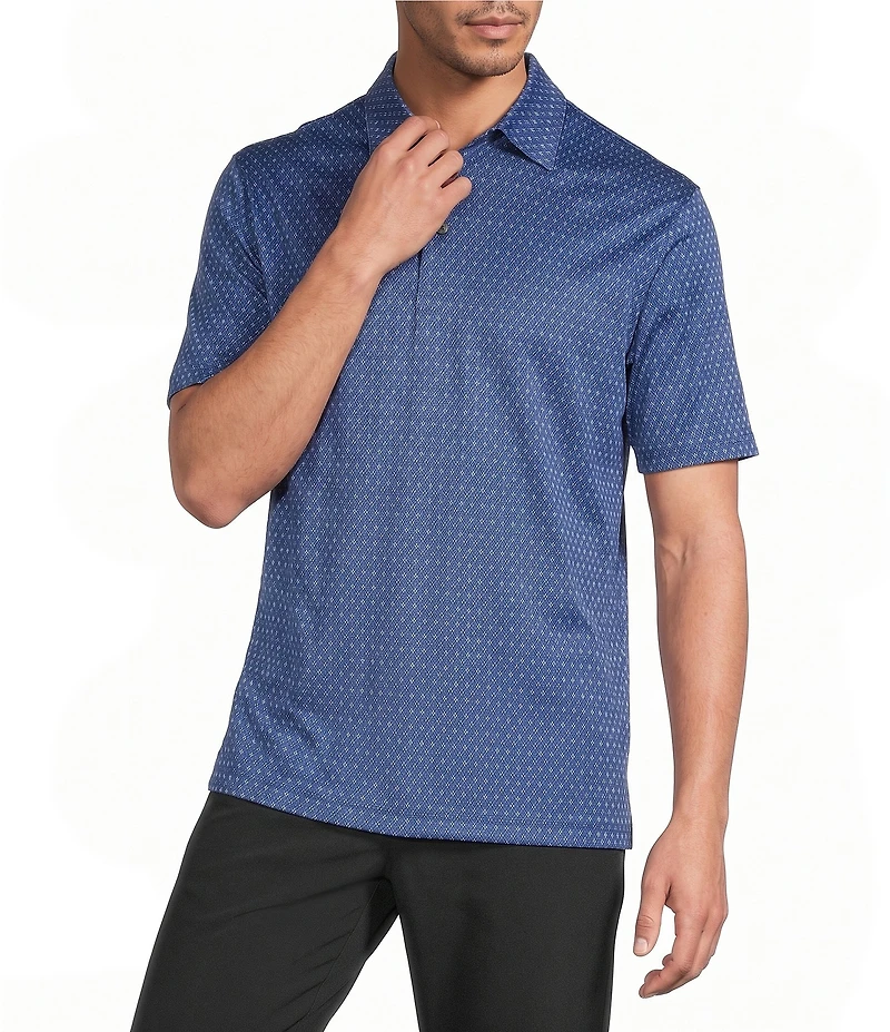 Roundtree & Yorke Big & Tall Performance Geometric Dot Short Sleeve Polo Shirt
