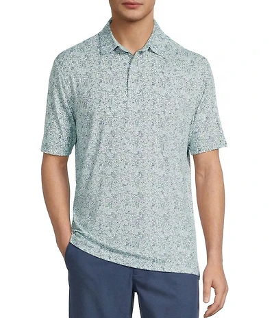 Roundtree & Yorke Big & Tall Performance Golf Club Print Polo Shirt