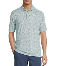 Roundtree & Yorke Big & Tall Performance Golf Club Print Polo Shirt