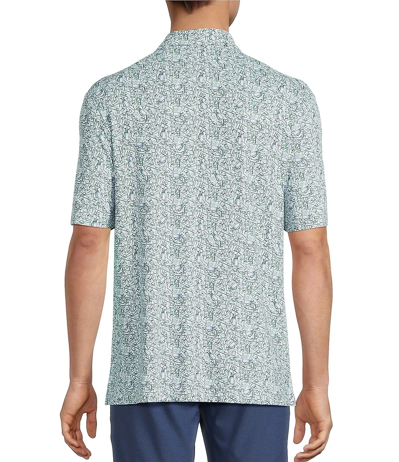 Roundtree & Yorke Big & Tall Performance Golf Club Print Polo Shirt