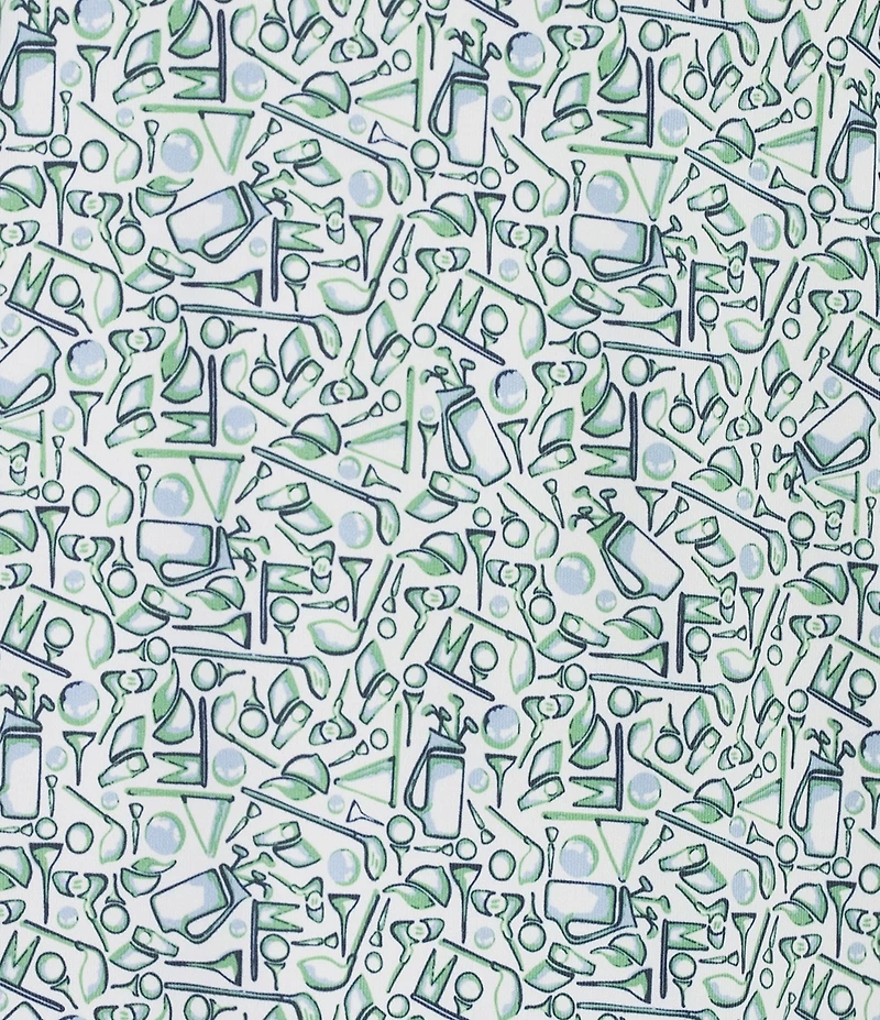 Roundtree & Yorke Big & Tall Performance Golf Club Print Polo Shirt