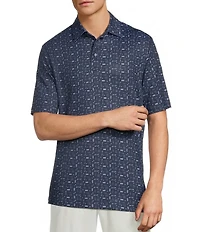 Roundtree & Yorke Big & Tall Performance Medallion Geo Print Polo Shirt
