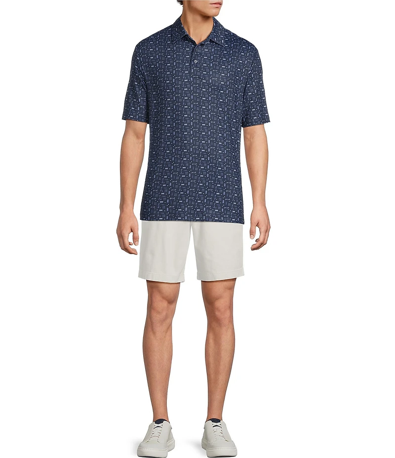 Roundtree & Yorke Big & Tall Performance Medallion Geo Print Polo Shirt