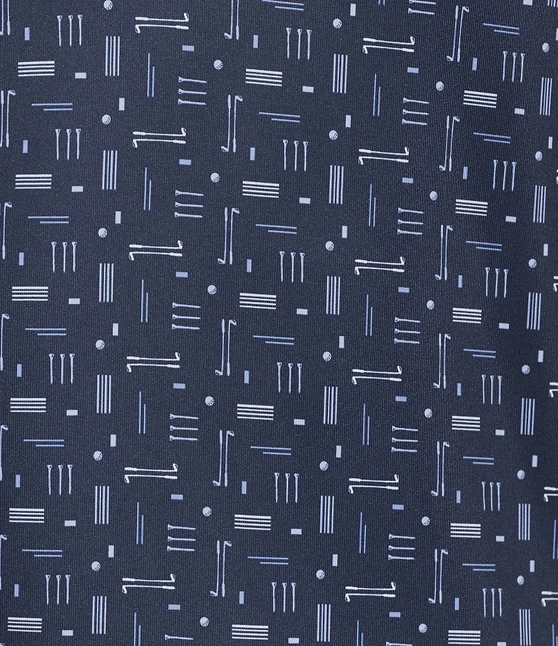 Roundtree & Yorke Big & Tall Performance Medallion Geo Print Polo Shirt