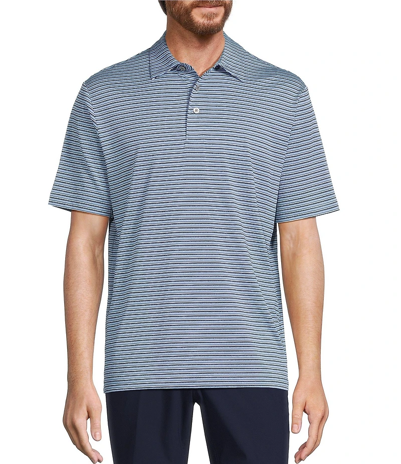Roundtree & Yorke Big & Tall Performance Multi Stripe Polo Shirt