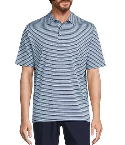Roundtree & Yorke Big & Tall Performance Multi Stripe Polo Shirt