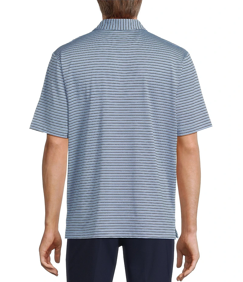Roundtree & Yorke Big & Tall Performance Multi Stripe Polo Shirt