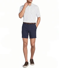 Roundtree & Yorke Big & Tall Performance Shark Print Short Sleeve Polo Shirt