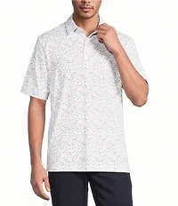 Roundtree & Yorke Big & Tall Performance Short Sleeve Clubs Print Golf Polo