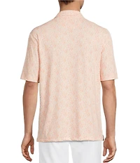 Roundtree & Yorke Big & Tall Performance Short Sleeve Diamond Print Polo Shirt